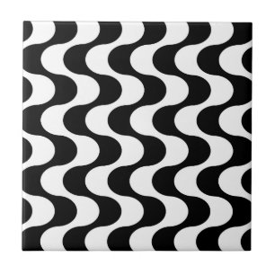 Carreau Motif en bande style Wavy Op-Art rétro des années 