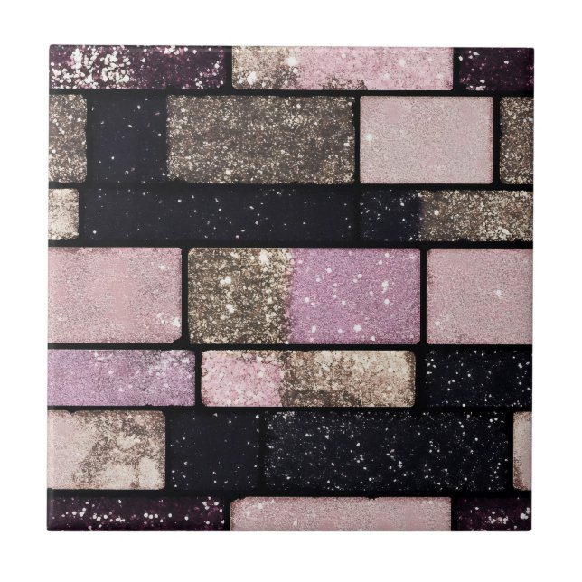 Carreau Motif en brique rose or (Devant)