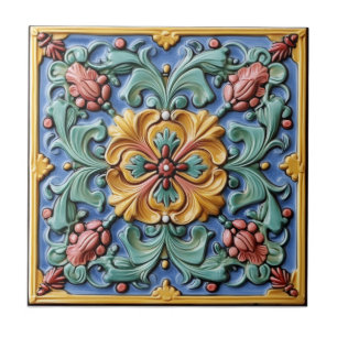 Carreau Motif en carrelage italien coloré