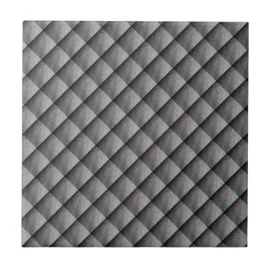 Carreau Motif en cuir noir