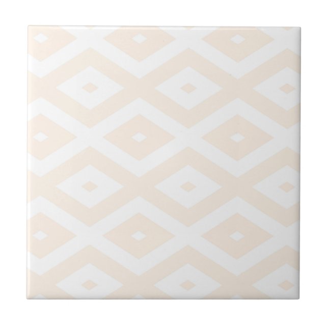Carreau Motif en diamant beige et blanc (Devant)