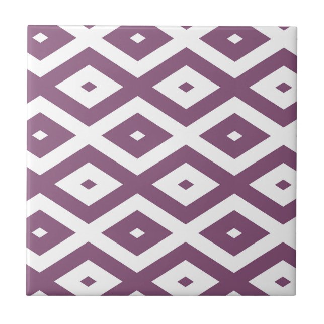 Carreau Motif en diamant blanc et mauve (Devant)