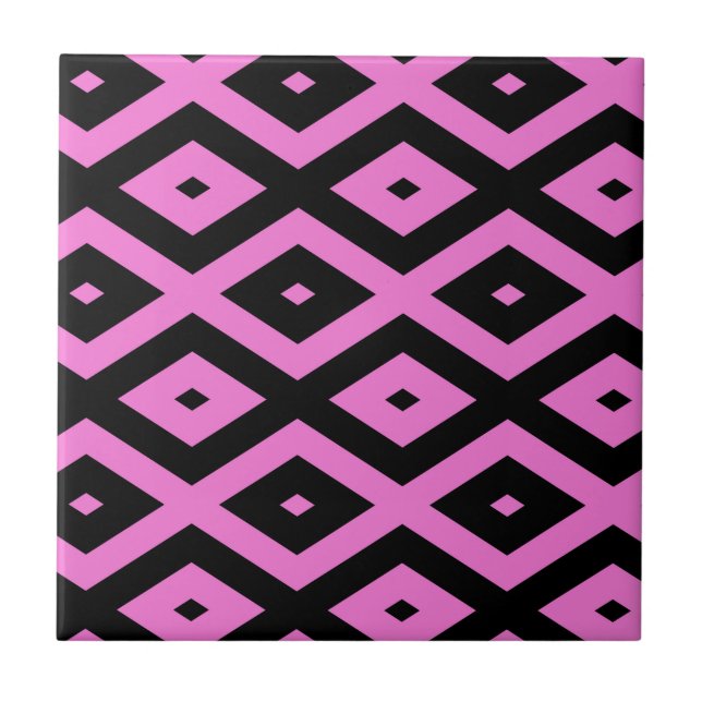 Carreau Motif en diamant rose et noir (Devant)