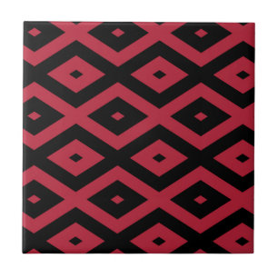 Carreau Motif en diamant rouge et noir