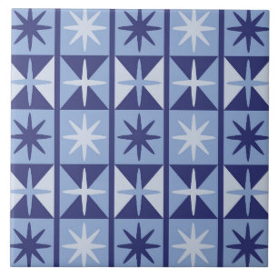 Carreau Motif en étoile éclatée de style Mid Century Moder