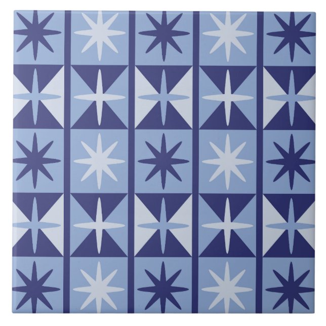 Carreau Motif en étoile éclatée de style Mid Century Moder (Devant)