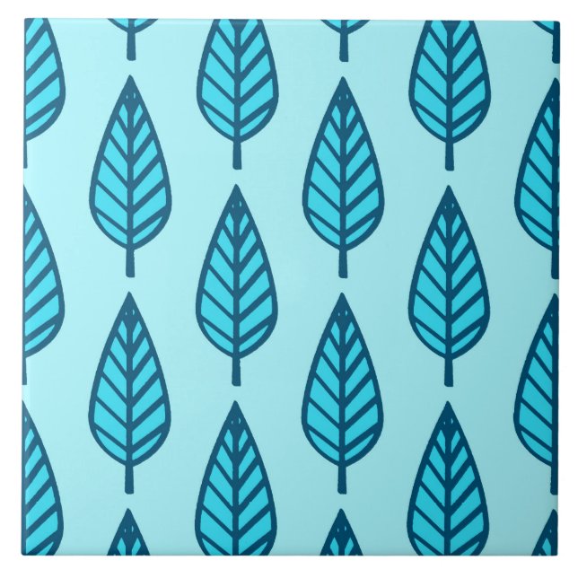 Carreau Motif en feuille de hêtre - Tons bleu ciel (Devant)
