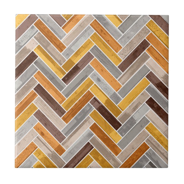 Carreau Motif en Gris Brown orange (Devant)