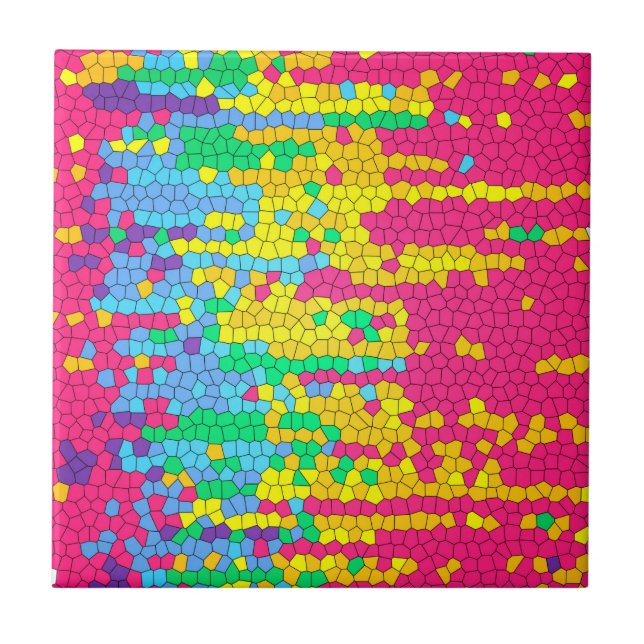 Carreau Motif en mosaïque colorée (Devant)