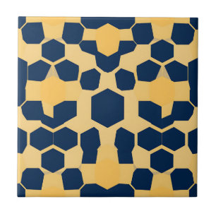 Carreau Motif en nid d'abeille géométrique hexagonal bleu 