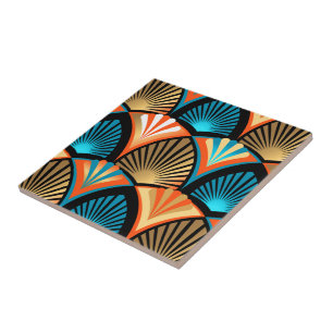 Carreau Motif en or feuille de palme géométrique Art Dé