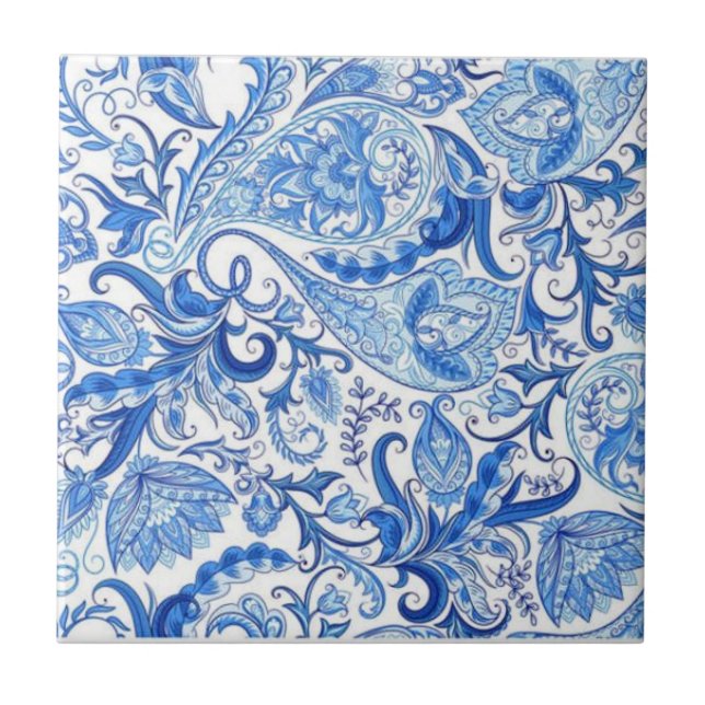 Carreau Motif en porcelaine bleu blanc de Chine #101A (Devant)