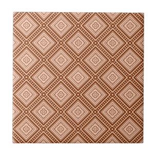 Carreau Motif en terre cuite marron géométrique moderne
