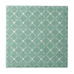 Carreau Motif en treillis velouté en vert menthe