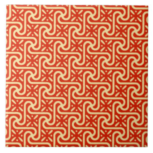 Carreau Motif en tuiles égyptiennes, corail orange