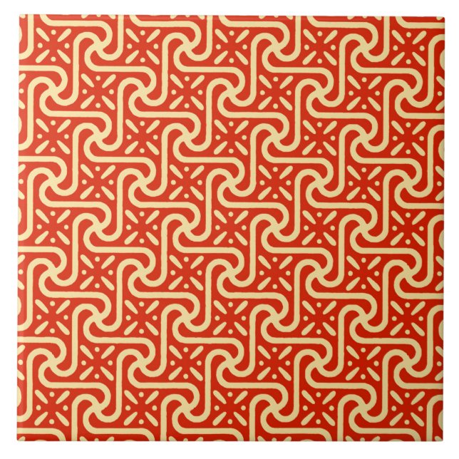 Carreau Motif en tuiles égyptiennes, corail orange (Devant)