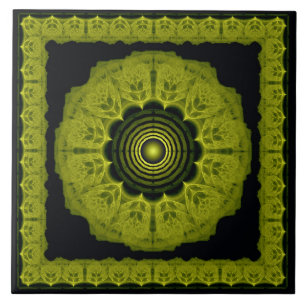 Carreau Motif encadré fractal orange vif