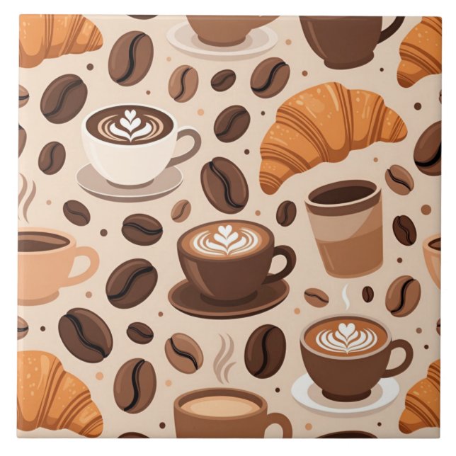 Carreau Motif esthétique de café moderne (Devant)