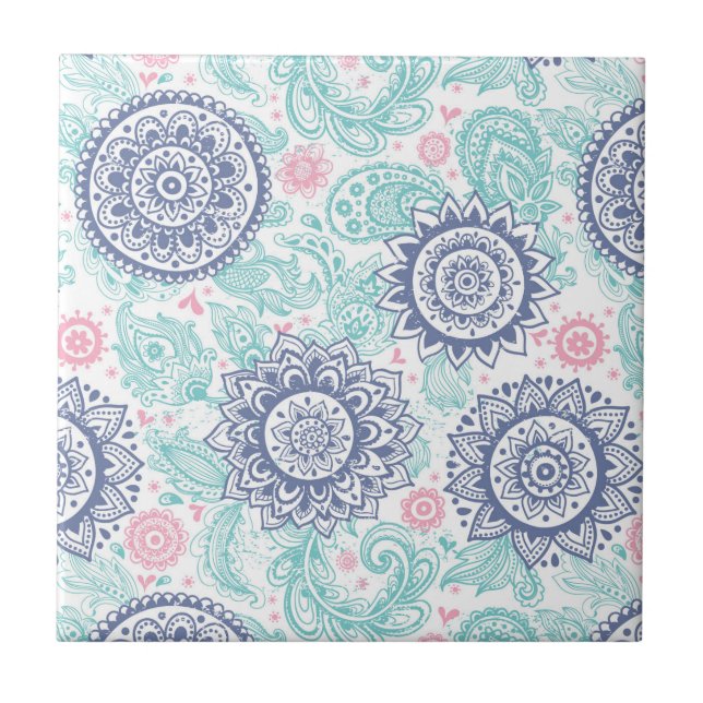 Carreau Motif ethnique de Paisley (Devant)