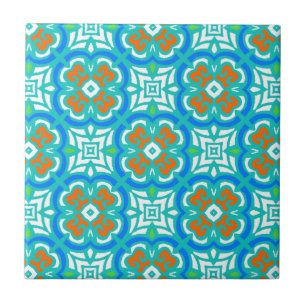 Carreau Motif ethnique turquoise
