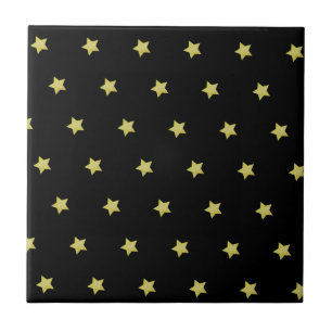 Carreau Motif étoile noir et or élégant 