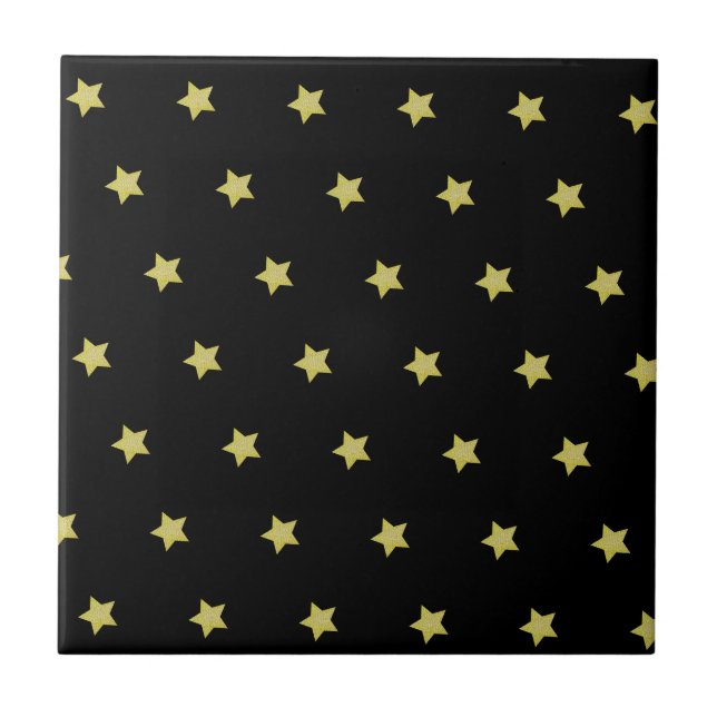 Carreau Motif étoile noir et or élégant  (Devant)