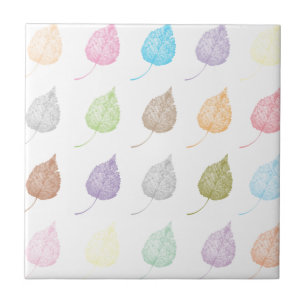 Carreau Motif feuille coloré