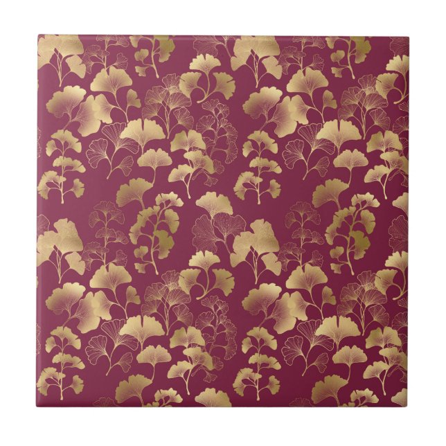 Carreau Motif feuille d'or de Bourgogne (Devant)