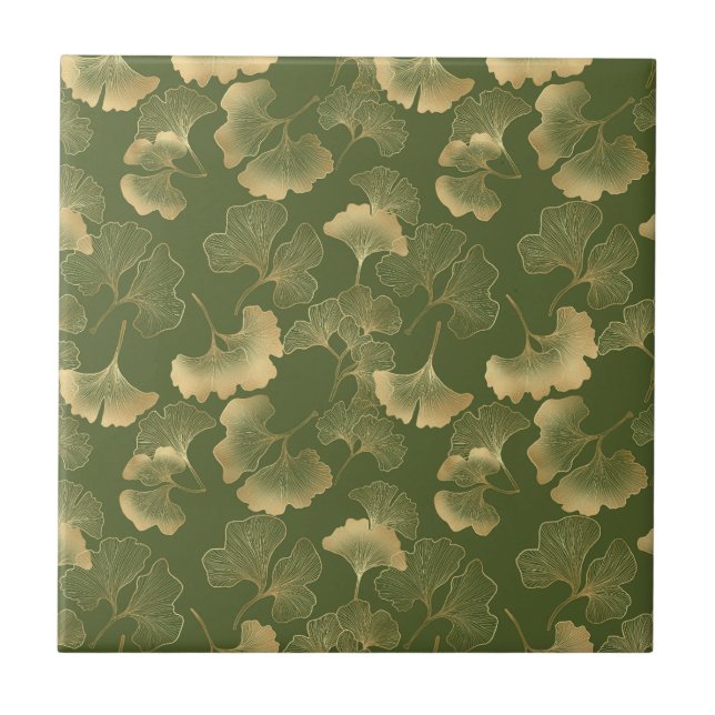 Carreau Motif feuille d'or moderne (Devant)
