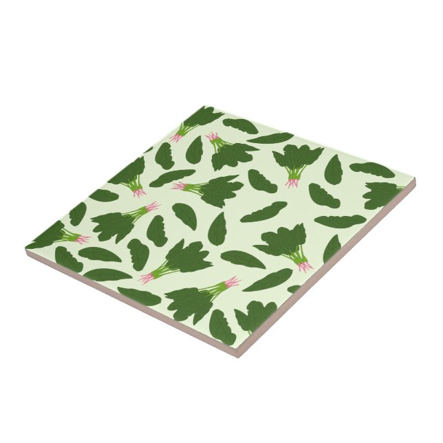 Carreau Motif Feuille Green Spinach (Côté)
