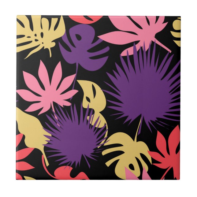 Carreau Motif feuille tropical sans couture (Devant)