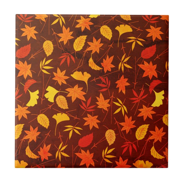 Carreau Motif Feuilles d'automne (Devant)