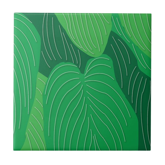 Carreau Motif Feuilles Vertes  (Devant)