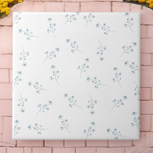 Carreau Motif Fleur sauvage bleu (Créateur téléchargé)