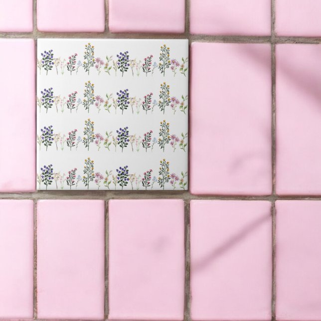 Carreau Motif Fleur sauvage d'été coloré (Créateur téléchargé)