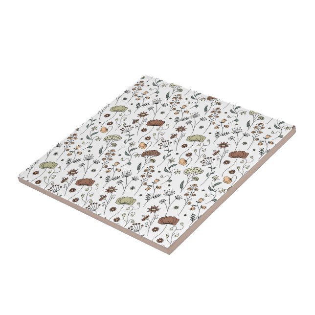 Carreau Motif Fleur sauvage vintage (Côté)