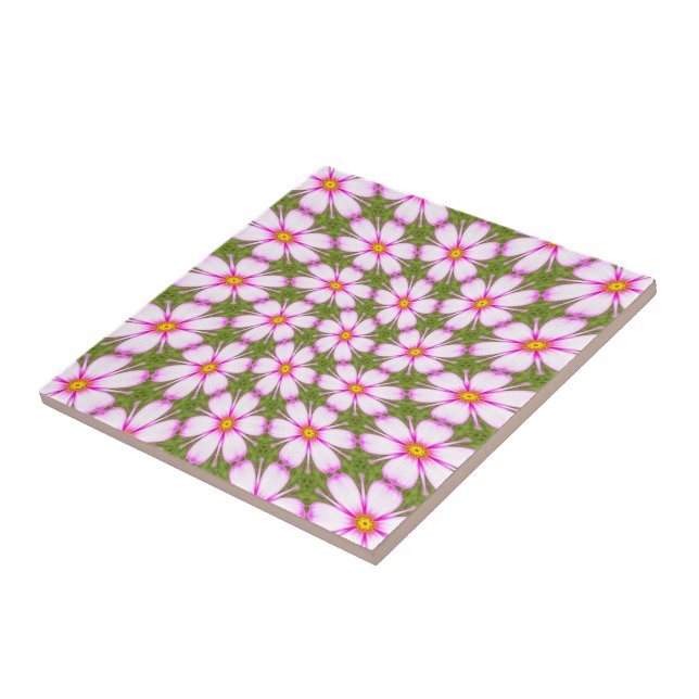 Carreau Motif Fleurs Cosmos (Côté)