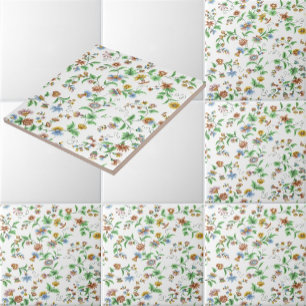 Carreau Motif Fleurs des Champs Roses & Pois de Senteur Vi