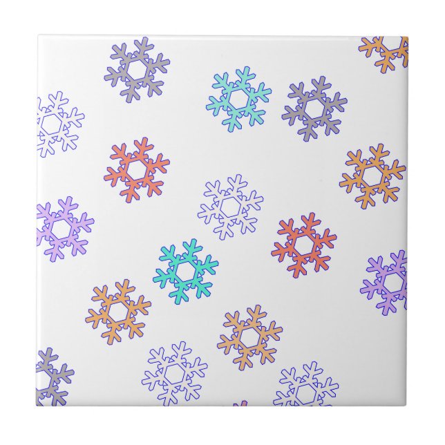Carreau Motif Flocons de Neige Hiver enneigé (Devant)