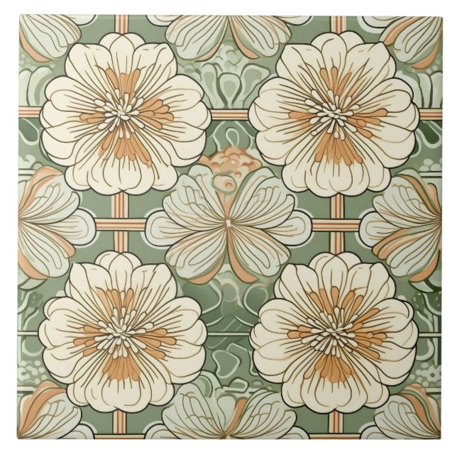 Carreau Motif floral Art Nouveau  (Devant)