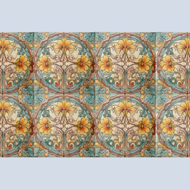 Carreau Motif floral Art nouveau (Créateur téléchargé)