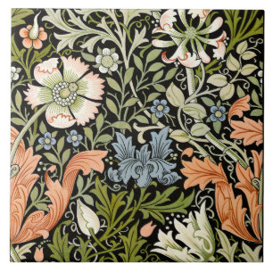 Carreau Motif floral Art Nouveau de William Morris Compton