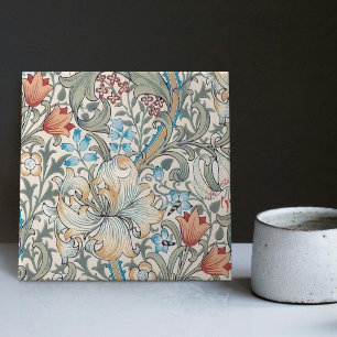 Carreau Motif floral Art Nouveau Morris Golden Lily