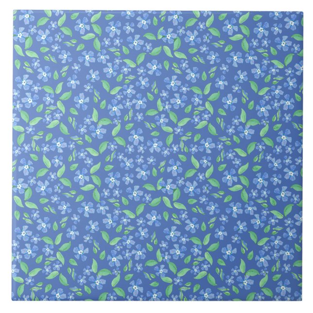 Carreau Motif floral assez écervelé de vert bleu de (Devant)