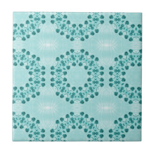 Carreau Motif floral, bleu Turquoise
