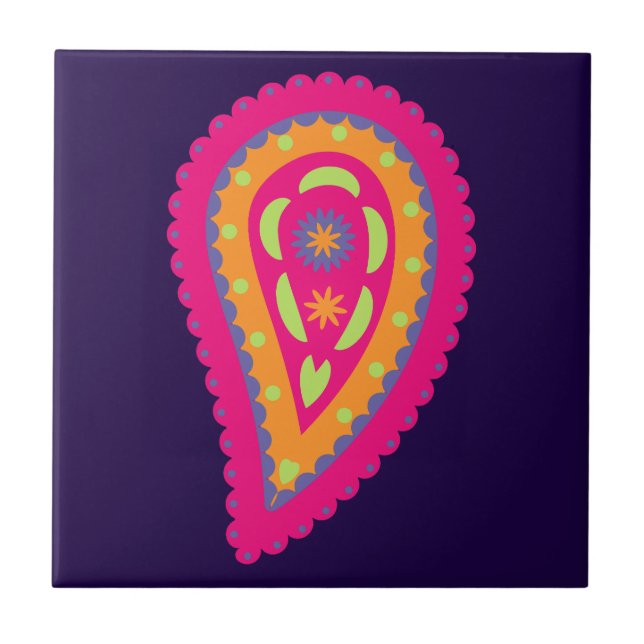 Carreau Motif Floral Boho Rose (Devant)