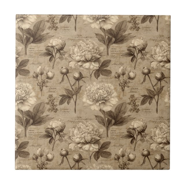 Carreau Motif floral botanique vintage (2) (Devant)