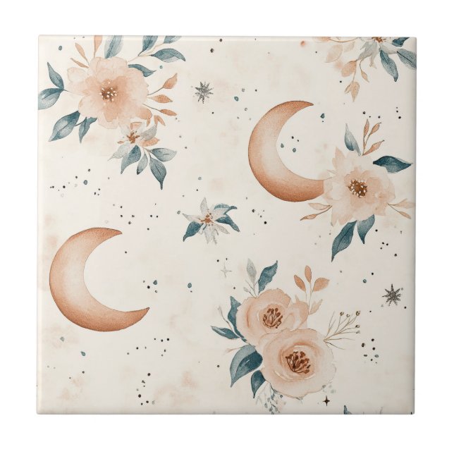 Carreau Motif floral céleste (1) (Devant)