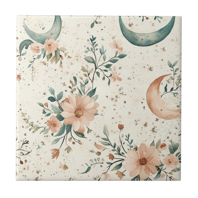 Carreau Motif floral céleste (10) (Devant)