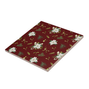 Carreau Motif floral charmant sur marron